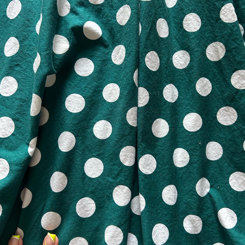Hell Bunny Turquoise Polka Dot Midi Dress - Picture 2 of 6